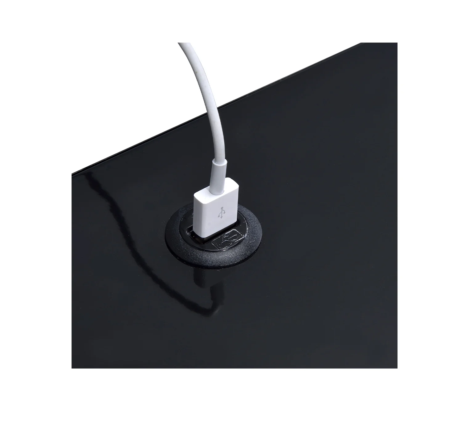 Ember Black Nightstand with USB - Image 4