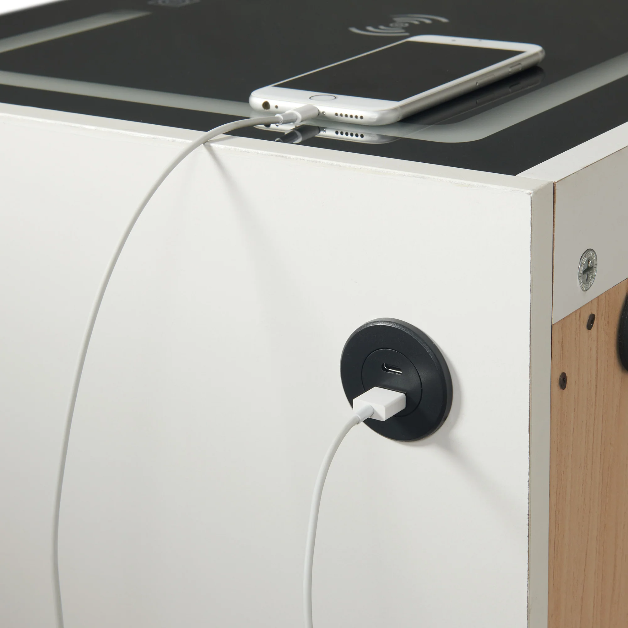 Rio White Electronic Nightstand - Image 4